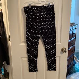 MIXIT Knit black and white polka dot leggings. Size small